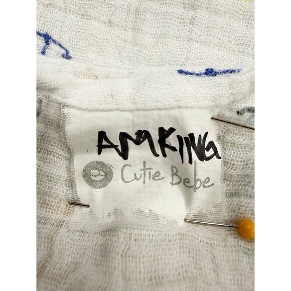 AmKing CutieBebe Anchor Muslin Baby Blanket 52x48 White Nautical - Picture 3 of 7